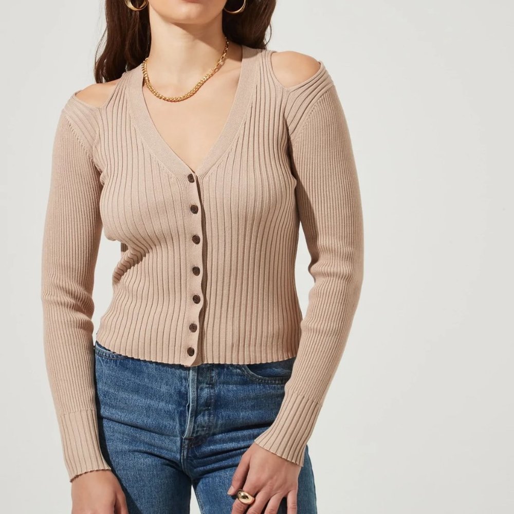 NWOT ASTR the label cold shoulder cardigan - Picture 3 of 8